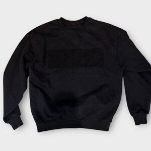Black pullover crewneck sweatshirt oversized | Medium